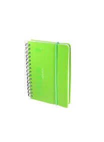 Купить Записная книжка А6 80л лин. "GREEN" спираль, пластик.обл., резинка, ярко-салатовая, stila — Фото №1