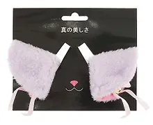 Купить Заколки Аниме Ушки (лавандовые) (иск.мех) (6х6) (2 шт) (12-DaKui-006х6) — Фото №1