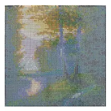 Купить Алмазная мозаика (классическая) с подрамником, с полным заполнением, с квадратными стразами "Лесная тишина", 20 х 20 см — Фото №1