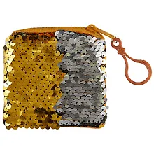 Купить Кошелек с пайетками на молнии квадратный (9х9) (текстиль) — Фото №1