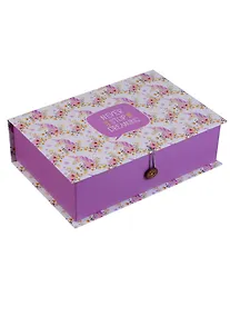 Купить Шкатулка-книга с пуговицей картон M Единороги с цветами (20х13,5х6см) — Фото №1