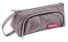 Купить Пенал-косметичка "Private", 2 отделения, серый, 21х8.5х8.5 см — Фото №1