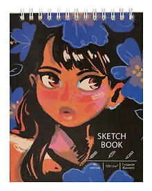 Купить Скетчбук А6+ 125*160 40л "Креолка (Эксклюзив)" белый офсет, 100г/м2, тв.обложка, евроспираль — Фото №1