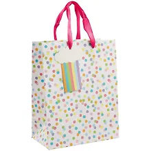 Купить Пакет А5 23*18*10 Радужный горошек нейтр., бум.мат.ламинат — Фото №1