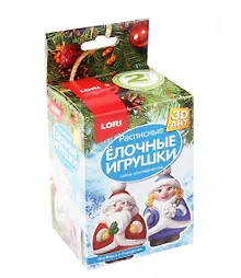 Купить Набор для творчества LORI. 3D Art. Роспись ёлочных игрушек "Дед Мороз и Снегурочка" — Фото №1