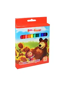 Купить Фломастеры 12цв "Маша и Медведь" вент.колпачок, к/у, подвес, РОСМЭН — Фото №1