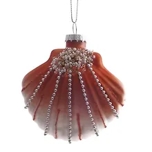 Купить Украшение новогоднее Ракушка красная (стекло) (8х4х9) — Фото №1