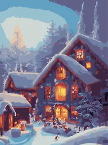 Купить Холст с красками по номерам "Городская площадь", 22 х 30 см — Фото №1