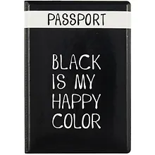 Купить Обложка для паспорта Black is my happy color (ПВХ бокс) (ОП2021-281) — Фото №1