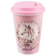 Купить Стакан керамический Единорог в цветках (ПВХ бокс) — Фото №1