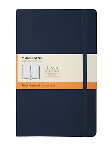 Купить Книга для записей А5, 96 листов в линейку "Classic Soft", синий сапфир, мягкая обложка, резинка, Moleskine — Фото №1