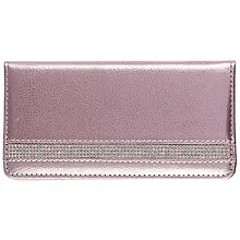 Купить Еженедельник недат. А6- 64л 170*86 "Наппа" розовый металлик, кожзам, тв. переплет, с поролоном, офсет, лента из страз, ляссе — Фото №1