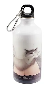 Купить Бутылка с карабином СПб Кот, Дворцовый мост, Ростральные колонны (металл) (500мл) — Фото №1