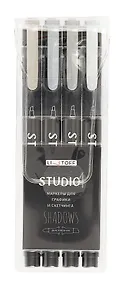 Купить Маркеры для скетчинга 04цв "STUDIO. Shadows" двухсторонние, ПВХ-подвес, Listoff — Фото №1