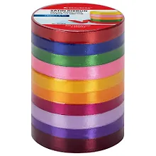 Купить Лента атласная ширина 10 мм, набор 10 цветов по 4,5м, BRAUBERG, 591506 — Фото №1