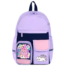 Купить Рюкзак "Lazy cat" 1отд., 40*29*14см. сиреневый, с термонашивками — Фото №1