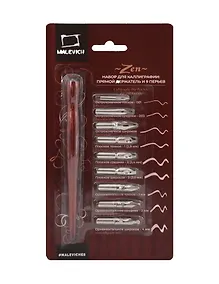 Купить Перья для каллиграфии 09шт с прямым держателем, блистер, Малевичъ — Фото №1