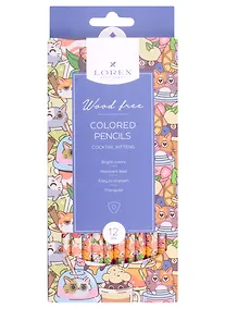 Купить Карандаши цветные Lorex, Cocktail Kittens, 12 цветов — Фото №1