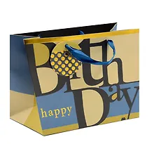 Купить Пакет А5 18*23*10 "Happy BirthDay" нейтр., бум.мат.ламинат — Фото №1