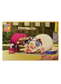 Купить Мягкие пазлы А5 Маша и Медведь (Маша и поросенок) (VT1103-33) (12 элементов) (4 мм) (235х165мм) (3+) (упаковка) — Фото №1