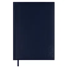Купить Ежедневник дат. 2026г. А5 176л "Наппа" синий, кожзам, тв.переплет, обл.поролон, блинт.тиснение, офсет, справ.мат-лы, ляссе, инд.уп — Фото №1
