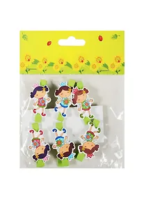 Купить Набор для творчества, Набор прищепок Сердечки 6 шт в блистере — Фото №1