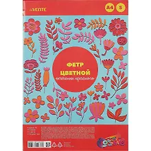 Купить Фетр цветной A4 deVENTE Оттенки красного(8040683) (5 цв) (5 л) (толщина 2 мм) (упаковка) — Фото №1