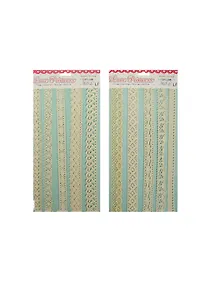 Купить Тесьма на подложке Бежевая (3,5см) (11022303) (дл.30см) (5шт) (неск. видов) (упаковка) — Фото №1