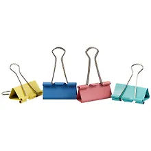 Купить Зажимы для бумаг GoodMark большие, цветные, 12 штук — Фото №1