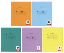 Купить Тетрадь в клетку Listoff, "Однотонная серия", 24 листа, в ассортименте — Фото №1