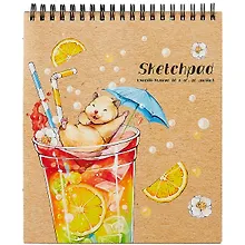 Купить Скетчбук 168*195 40л "Райский коктейль" крафт бумага 80г/м2, карт.обл., тв.подложка, гребень — Фото №1