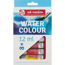 Купить Краски акварельные 08цв "Art Creation" туба 12мл, к\к, подвес — Фото №1