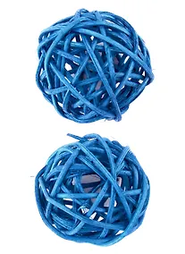 Купить Шар декоративный из лозы, Синий (2шт.) — Фото №1
