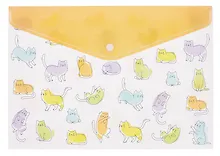 Купить Папка-конверт А4 на кнопке "Веселые коты" — Фото №1