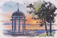 Купить Магнит картон Онежское озеро закат (Петрозаводск) (МК/591/005) — Фото №1