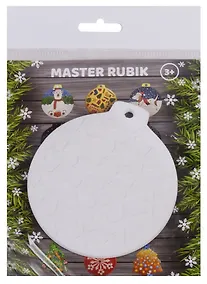 Купить Барельеф гипсовый для творчества Шарик-Звездочки (33) (Новогодние украшения) (3+) (упаковка) (Master Rubik) — Фото №1