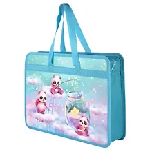 Купить Папка для тетрадей А4 "ПАНДОЧКИ" полипропилен, 34*25*9.5см, молния, дно с расширением, текст.ручки, УФ-печать — Фото №1