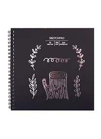Купить Скетчбук 195*195 20л "В лесу" акварельн., с перф., 200г/м2, обл картон, тисн. фольг., широкая евроспираль — Фото №1