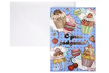 Купить Открытка с мигающими лампочками С днем Рождения [ОМ01-0028] — Фото №1