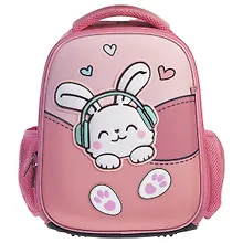 Купить Ранец "ERGONOMIC MINI -Зайка в кармашке" 35*27*13см, 1отд.,  EVA, нагрудн.стяжка, светоотраж.элементы, 2 кармана — Фото №1