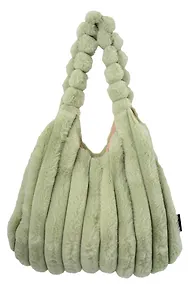 Купить Сумка-шоппер с объёмной ручкой (зеленая) (плюш) (35х35см) — Фото №1