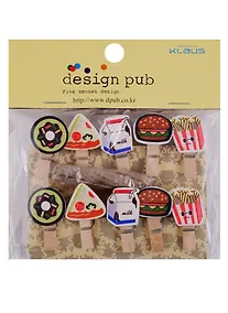 Купить Прищепки декоративные с веревкой 10 шт. Food — Фото №1