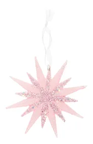 Купить Новогоднее подвесное украшение Звезда розовая (пластик) (ПВХ бокс) (12х12) (12-09229-2-N15) — Фото №1
