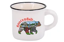 Купить Кружка фарфор маленькая Медведь (Белая) (Ярославль) (75мл) (065-9-M-27M-W) — Фото №1