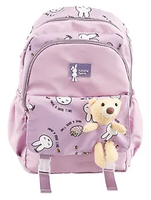 Купить Рюкзак "Мишка" 44*30*12,5см, сиреневый, с игрушкой — Фото №1