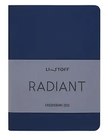 Купить Ежедневник дат. 2025г А6 176л "Radiant" синий, интегр.переплет, иск.кожа, термотиснение, покрытие Soft Touch, скругл.углы, тонир.блок, ляссе, инд.уп — Фото №1