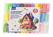 Купить Суперлёгкий пластилин (масса для лепки), 36 цветов по 13 г, пластиковые стеки 3 шт в комплекте, ОПП-упаковка — Фото №1