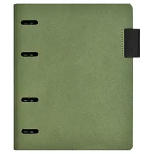 Купить Папка-обложка для тетради со сменными блоками А5+ "ХАРД ОЛИВКОВЫЙ" кожзам., интегр.переплет, 4 кольца, блинт.тиснение, инд.уп. — Фото №1