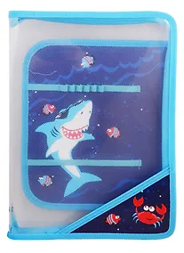Купить Папка для труда А4 "Акулы" пластиковая, молния с 3х сторон, внутр.блок для канц.принадлежностей — Фото №1