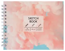 Купить Скетчбук А6+ 125*160 40л "Розовый дым" белый офсет, 100г/м2, тв.обложка, евроспираль — Фото №1